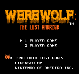 Werewolf - The Last Warrior (USA) Title Screen